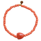 Bracelet pierre coeur orange